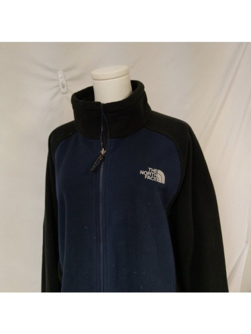 Men's Full Zip The North Face Fleece Jacket Black/Blue Sz. XL - Picture 2 of 5